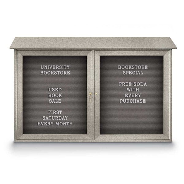 Indoor Enclosed Combo Board, 48"x36", Satin Frame/Black & Black